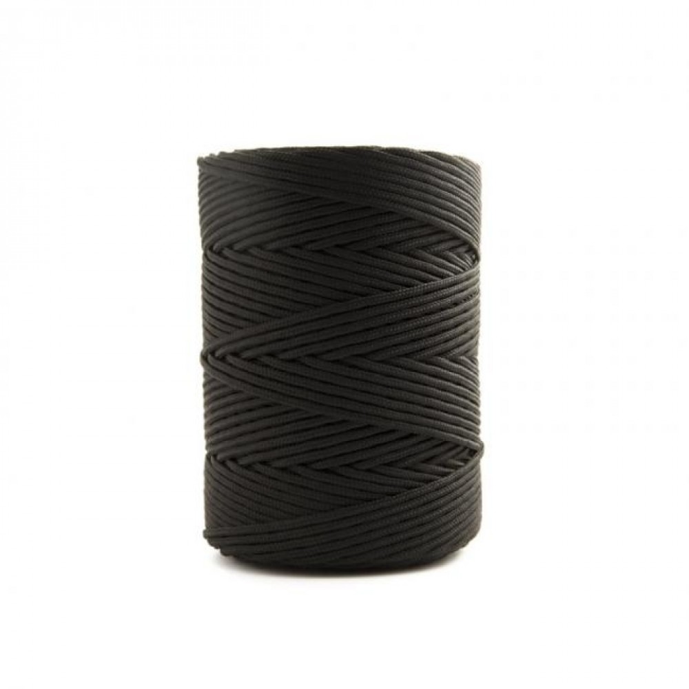 Corda Poliéster Trançada Preta  1,5 mm - RL 1,0 Kg