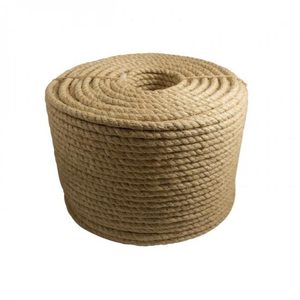 Corda Sisal Torcida Natural 36 mm Rolo com  220 Metros  