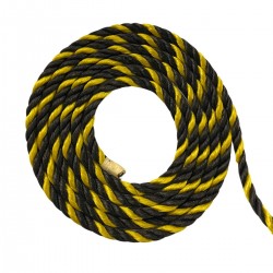 Corda Polietileno Torcida - Amar/preta 10 mm 10 Metros