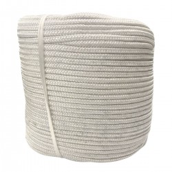 Corda Poliéster Trançada Pet Branca  08 mm Com  220 metros  