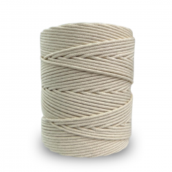 Corda Algodão Vivo Cru  3,0 mm - RL 1,0 Kg - Rolo com 200 metros 