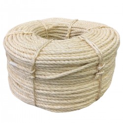 Corda Sisal Torcida Natural 08 mm - Rolo com  100 Metros 