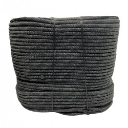 Corda Poliéster Trançada Pet Preta 10 MM com  150  Metros  