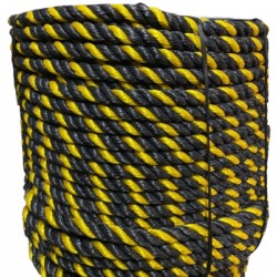 Corda Polietileno Torcida - Amar/preta 16 mm 220 Metros