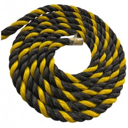 Corda Polietileno Torcida - Amar/preta 19 mm 50 Metros 