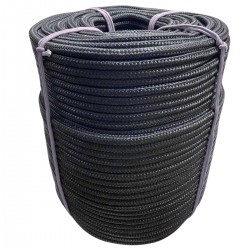 Corda Polipropileno Trançada Preta  12,0 mm com  220 metros   