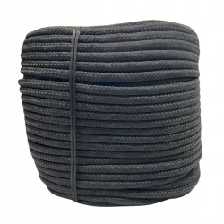 Corda Poliéster Trançada Pet Preta 12 MM Com 100 metros  