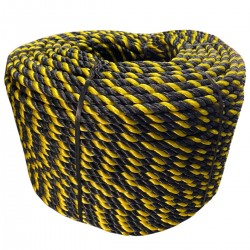 Corda Polietileno Torcida - Amar/preta 10 mm 220 Metros