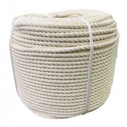 Corda Algodão Torcida  08  mm - Rolo com 100 Metros  