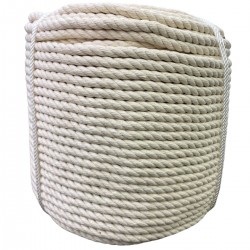 Corda Algodão Torcida  12 mm - Rolo com 220 Metros   