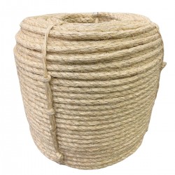 Corda Sisal Torcida Natural 12 mm - Rolo com 100 Metros   