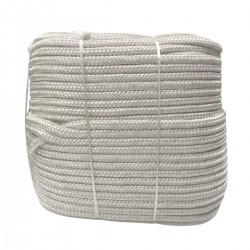 Corda Poliéster Trançada Pet Branca  12 mm Com  100 metros  