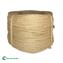 Corda Sisal Torcida Natural 06 mm - Rolo com 100 Metros  