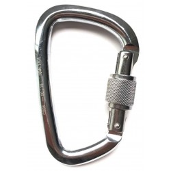 MOSQUETAO D ACO ASSIMETRICO LARGE TRAVA ROSCA 50KN CROMADO